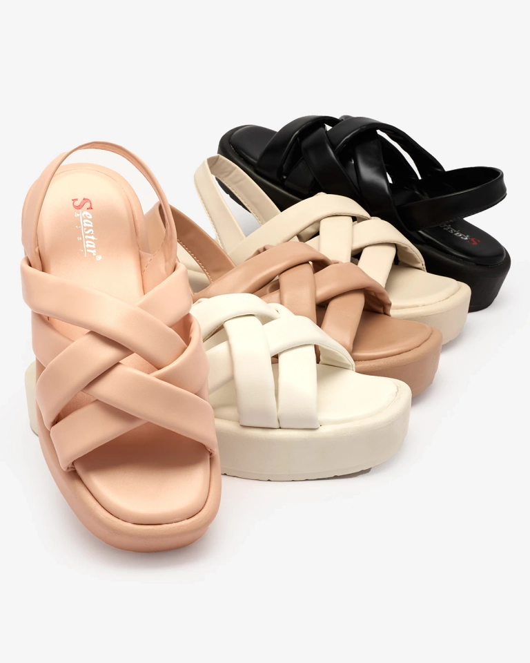 Royalfashion Powder Sandales à plateforme en éco-cuir pour femme Ivenika