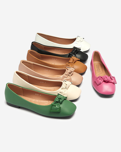 OUTLET Ballerines roses pour femme avec décoration sur le nez Caxien- Footwear