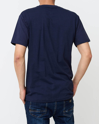T-shirt homme bleu marine avec imprimé - Vêtements