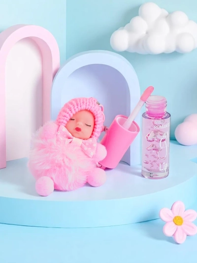 Gloss à lèvres pour enfants avec une poupée Rose clair