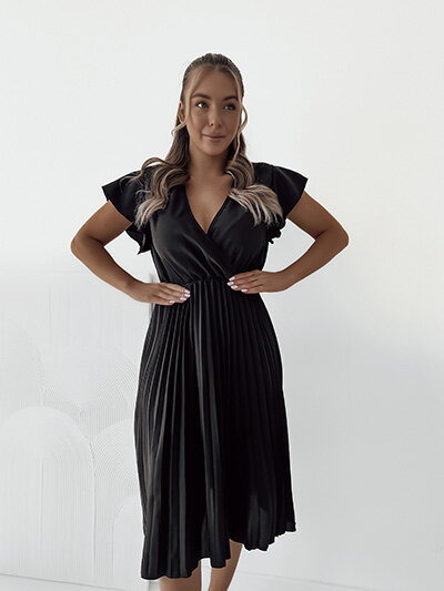 Royalfashion Robe midi plissée pour femme