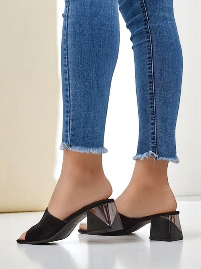 Royalfashion mules pour femmes à talon décoratif Vollatie
