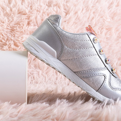 Chaussures de sport pour enfants argentées avec décorations Demiak - Footwear