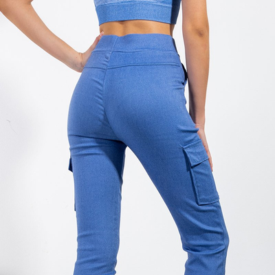 Pantalon cargo bleu femme - Vêtements