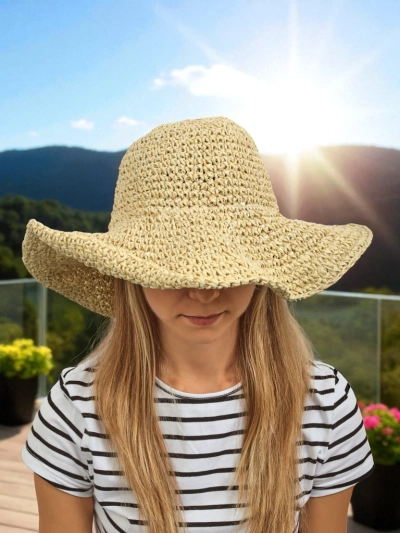 Royalfashion Chapeau de paille pour femme Lila Sun