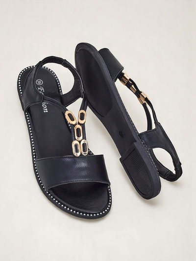 Royalfashion Sandales pour femmes avec lanières décoratives Siena Glow