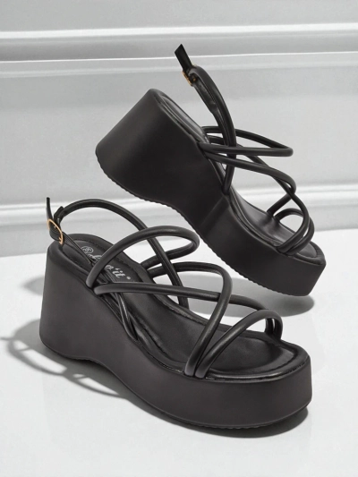 Royalfashion Sandales compensées pour femmes Skyline Straps