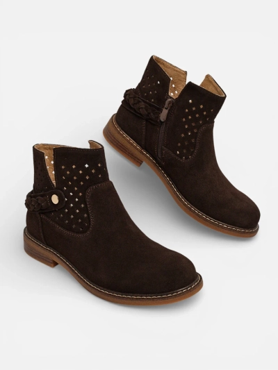 Bottines ajourées pour femmes en cuir naturel Unimi