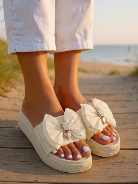 Royalfashion Claquettes plateforme femme avec nœud Sento Pace