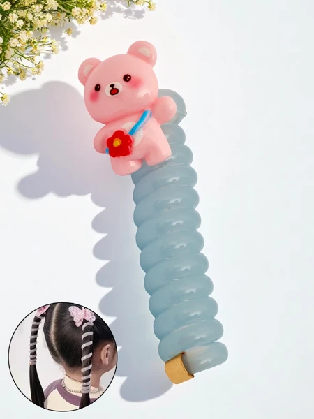 Royalfashion Élastique à cheveux ressort avec ourson Teddy Twist