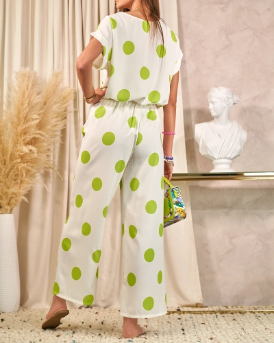 Royalfashion Ensemble vert et blanc pour femme