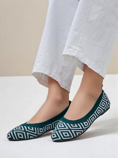 Royalfashion Ballerines en tissu pour femme avec imprimé géométrique Metric