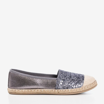 Espadrilles Akila grises avec brocart - Chaussures 1