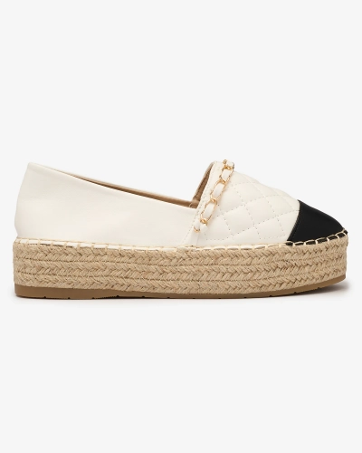 OUTLET Espadrilles compensées pour femme en blanc Liggos- Footwear