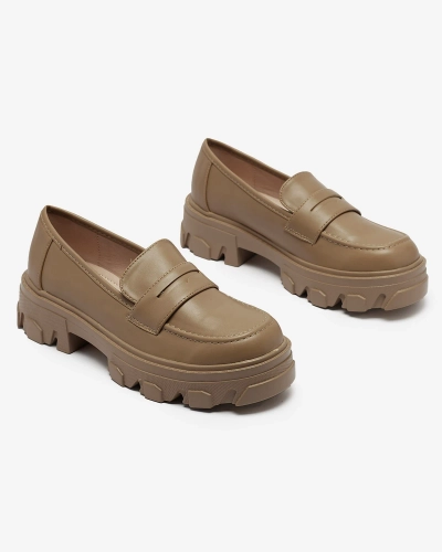 Mocassins marron clair pour femme sur semelle solide Desika - Footwear
