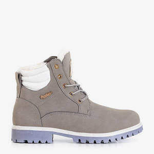 OUTLET Bottes isolantes grises pour femmes Benedy - Chaussures