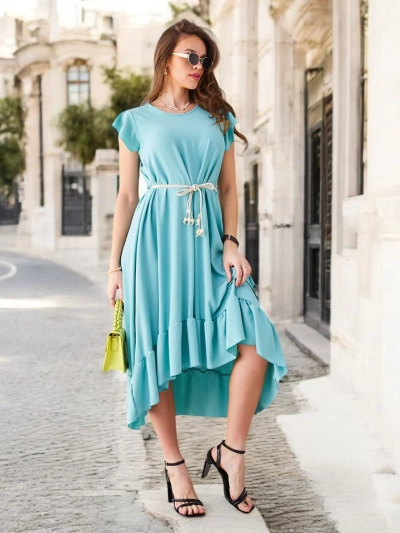 Robe midi pour femmes Royalfashion avec volants et manches courtes