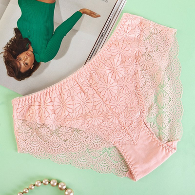 Culotte femme en dentelle rose PLUS TAILLE - Sous-vêtements