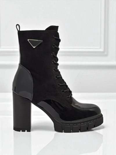 Bottines femme en éco-daim à talons épais Event Bramble