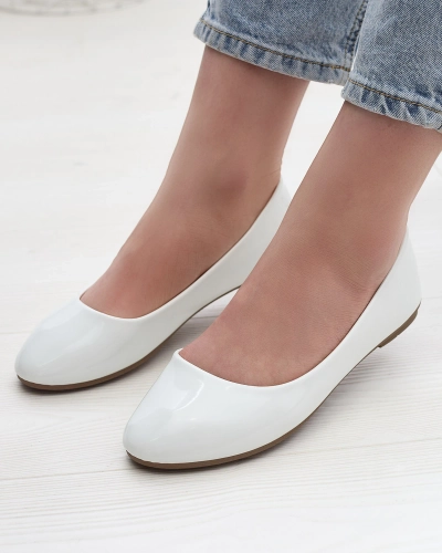 OUTLET Ballerines laquées blanches pour femme Fama - Footwear