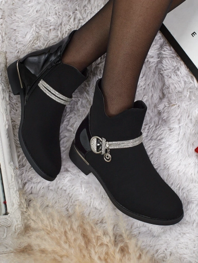 Bottines en cuir écologique mat et verni Marvella