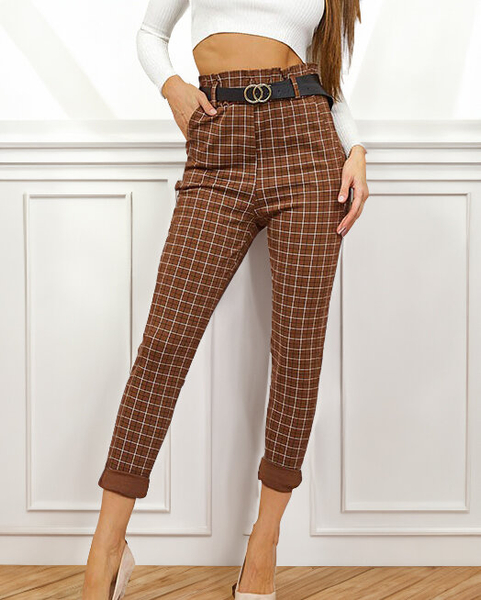 Royalfashion Pantalon à carreaux pour femme