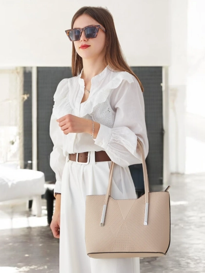 Royalfashion Sac double pour femmes avec embossage