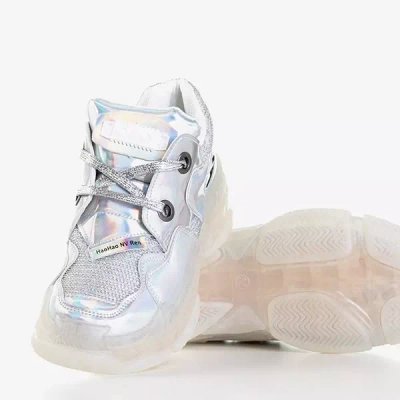 OUTLET Baskets argentées pour femme avec finition holographique Haohan - Footwear