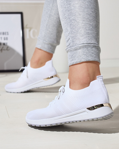 Chaussures de sport pour femmes en tissu blanc Ferroni - Chaussures