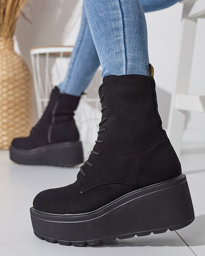 Bottines compensées noires Jeanne - Chaussures