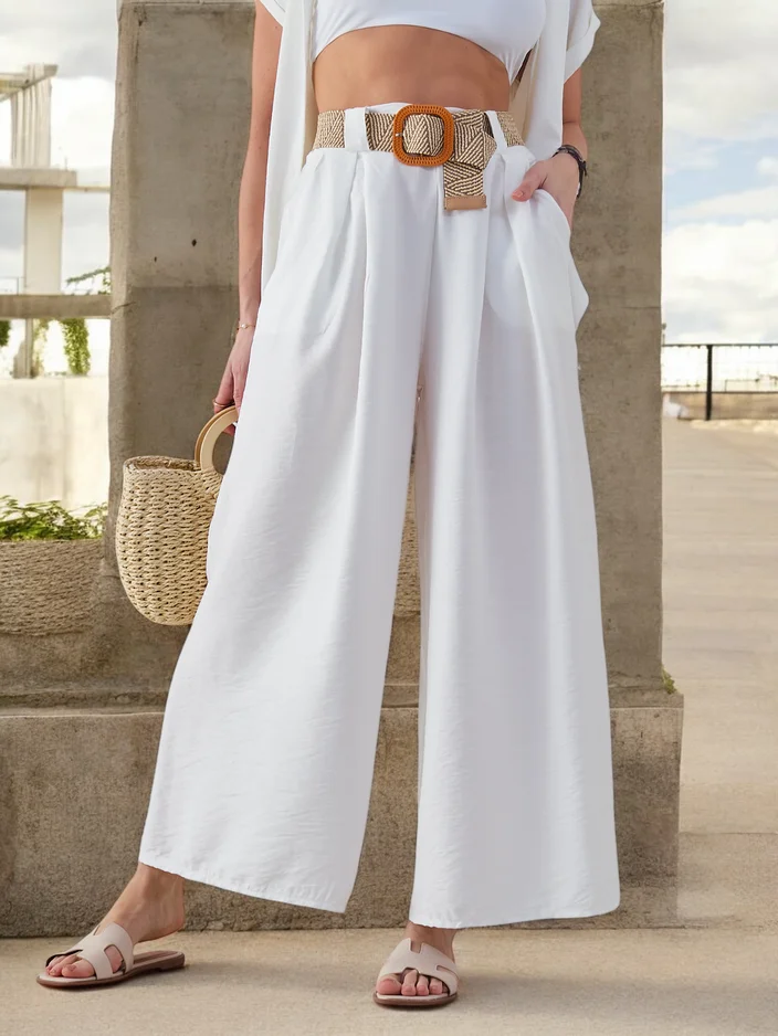 Royalfashion Pantalons larges en viscose pour femmes