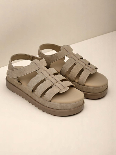 Sandales pour femmes Royalfashion Helena Classico plateforme marron clair