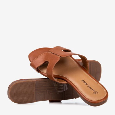 OUTLET Pantoufles Hemilda marron pour femmes - Chaussures