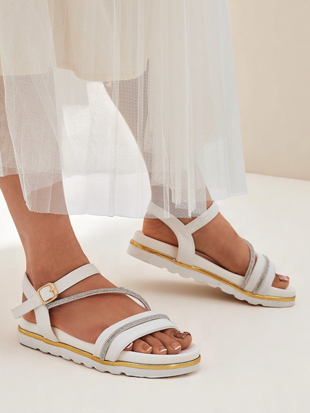 Sandales compensées Royalfashion pour femme avec strass Magnol