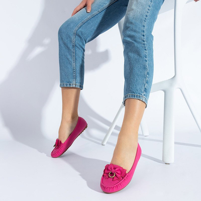 Mocassins femme fuchsia à nœud Emari - Chaussures