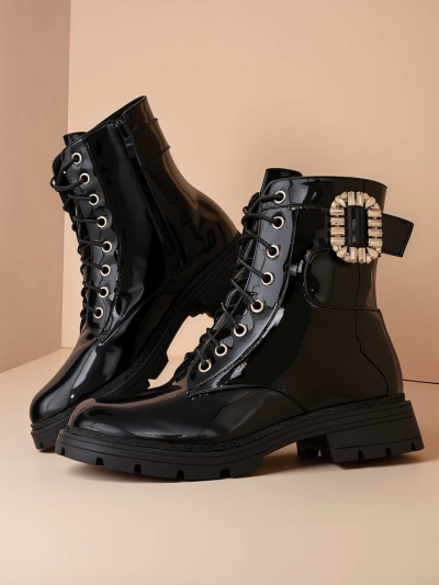 Royalfashion Bottines à lacets pour femmes Lacero