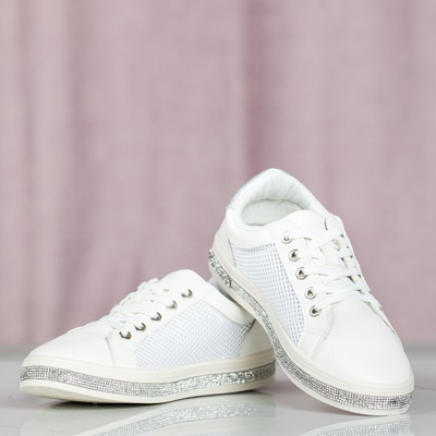 Sneakers blanches avec zircons Sedatulla - Footwear 1