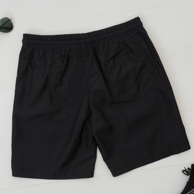 Short de sport homme noir à rayures - Vêtements