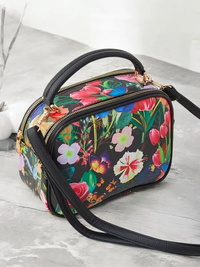 Royalfashion Sac à main pour femmes à motifs floraux type valise