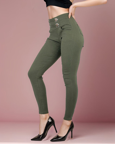 Royalfashion Pantalon teggings taille haute pour femme