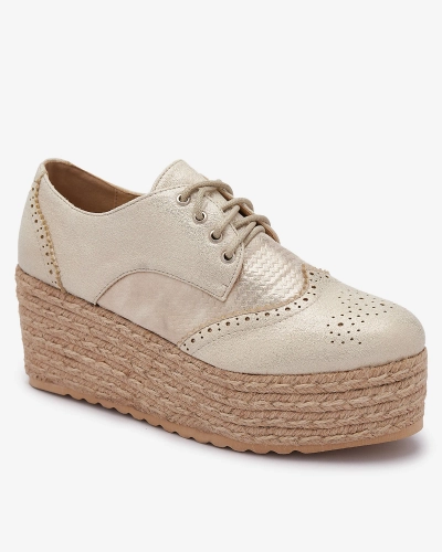 OUTLET Royalfashion Demi chaussures dorées à plateforme pour femme Jacais