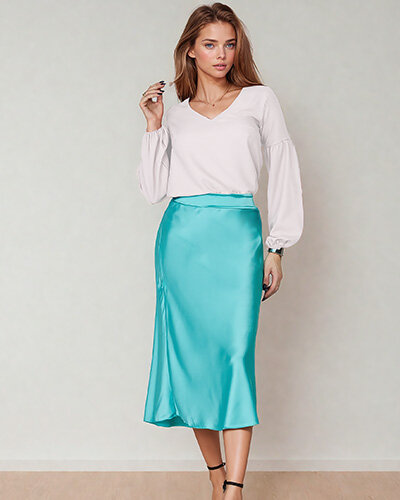 Royalfashion Jupe midi femme a'la satin