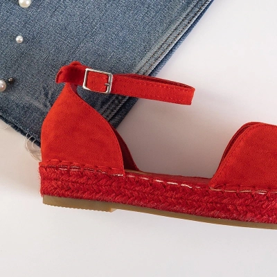 OUTLET Sandales femme rouges a'la espadrilles sur la plateforme Monata - Footwear