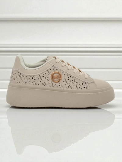 Aurelia Sneakers Plateforme Beige Royalfashion Cuir Écologique