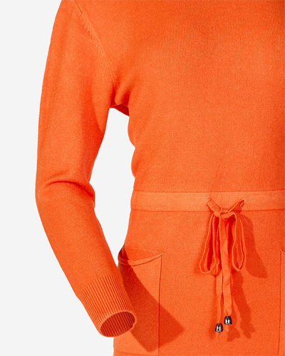Tunique chandail à capuchon pour femme orange - Vêtements