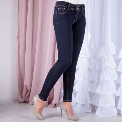 Pantalon fil or bleu marine - Pantalon