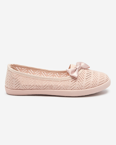 OUTLET Baskets à enfiler rose poudré pour fille avec tige Locuni ajourée - Footwear