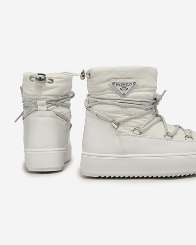 Royalfashion Chaussures à enfiler pour enfants a'la snow boots en blanc Asifa