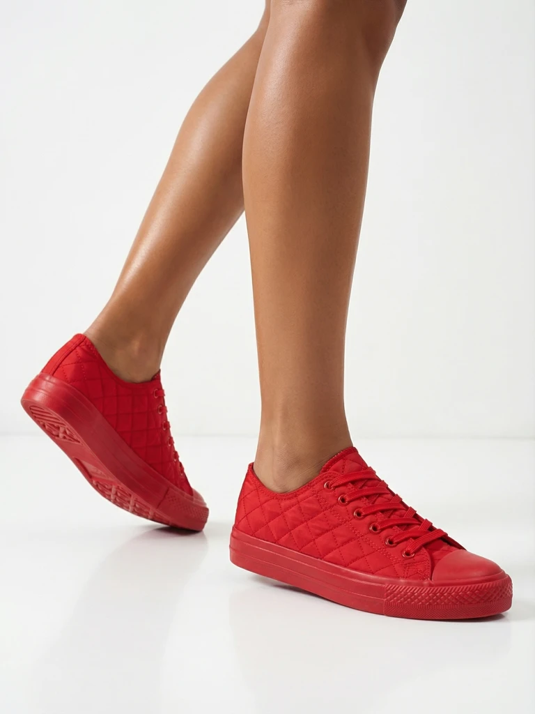 Baskets pour Femmes Stella Rouges en Tissu Sportives pour l'Été