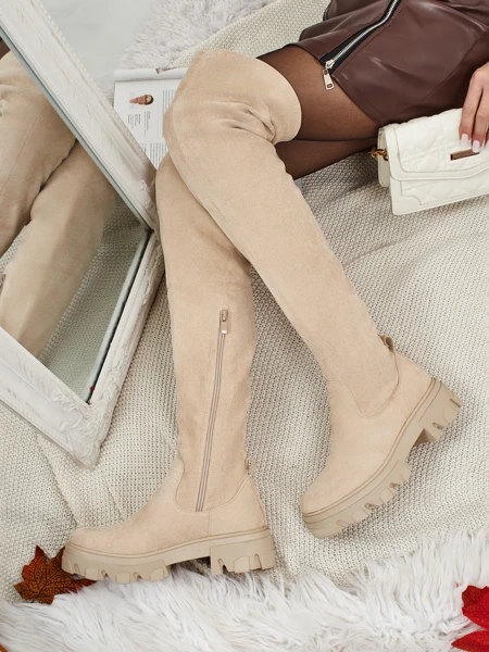 Bottes pour femmes au-dessus du genou en éco-daim Maelin